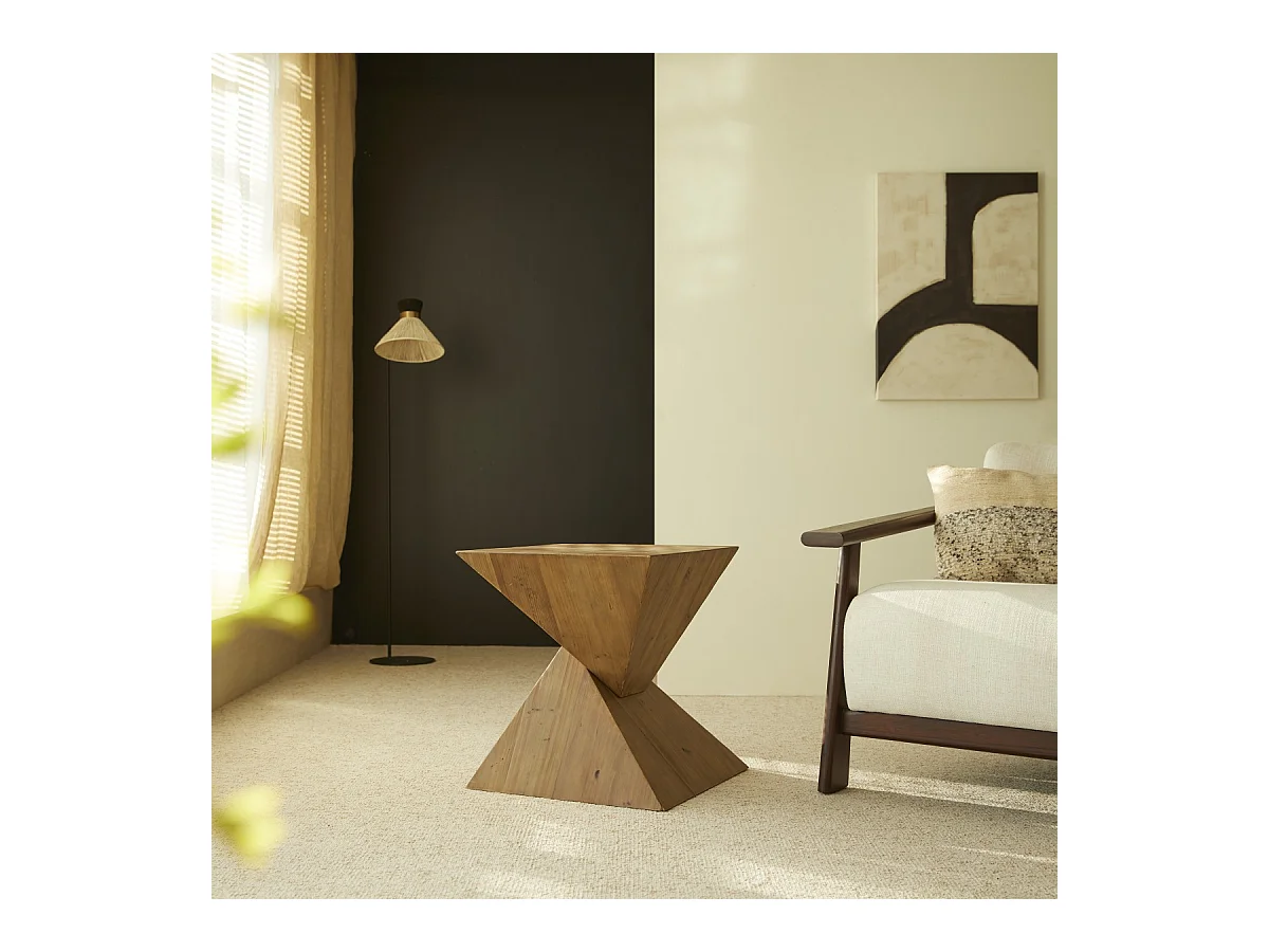 Pio – Beistelltisch aus recyceltem Kiefernmassivholz