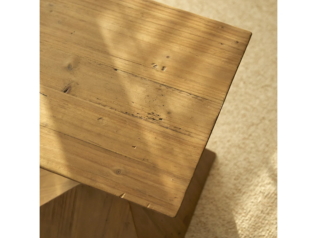Bout de canapé en bois de pin massif recyclé Pio