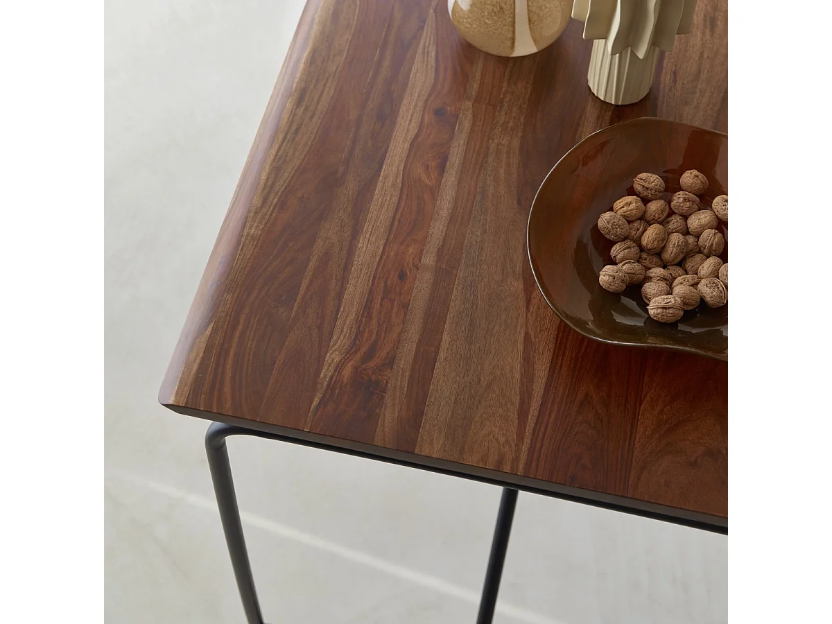 Tavolo alto in legno di palissandro e metallo 140 x 85 Talia