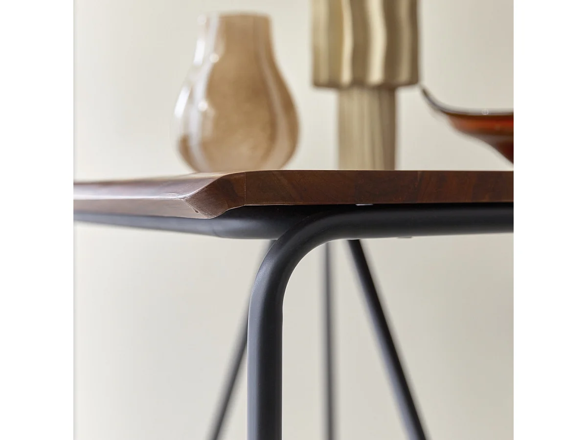 Tavolo alto in legno di palissandro e metallo 140 x 85 Talia