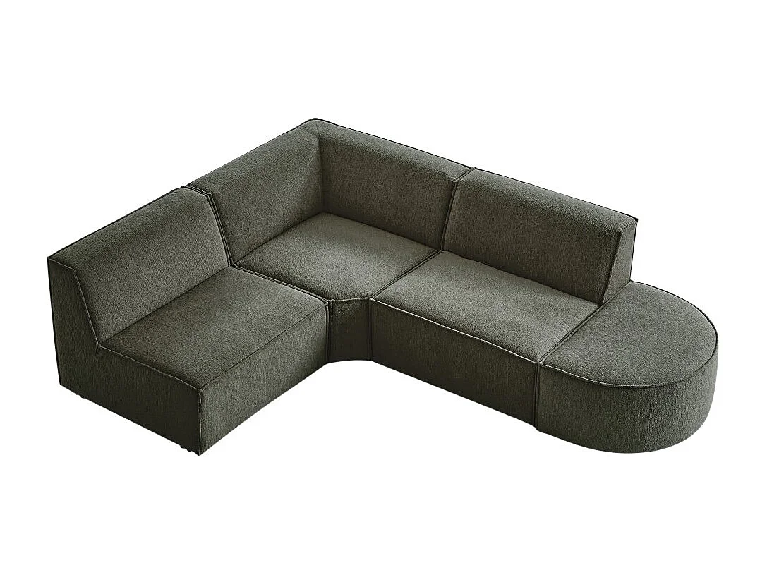 Divano ad angolo modulabile Dario 4-5 posti in tessuto color mogano