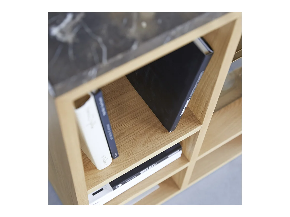 Consolle Eyota in legno di Quercia e Marmo 131