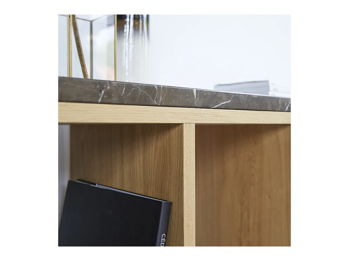 Consolle Eyota in legno di Quercia e Marmo 131