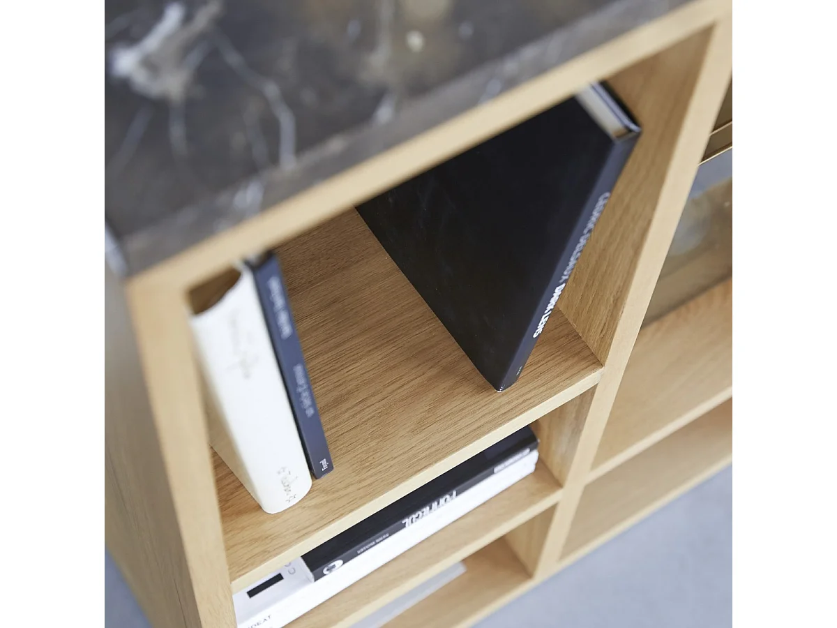 Consolle Eyota in legno di Quercia e Marmo 131