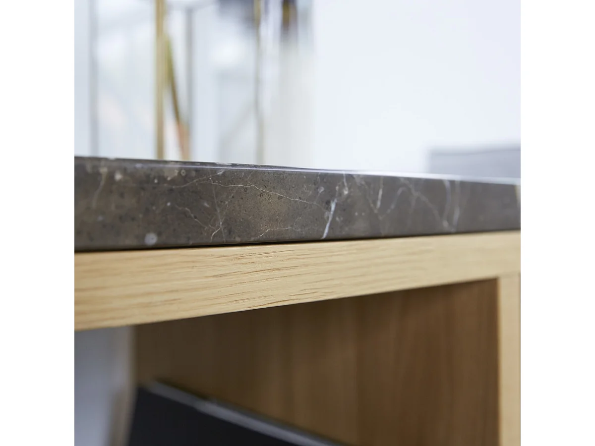 Consolle Eyota in legno di Quercia e Marmo 131