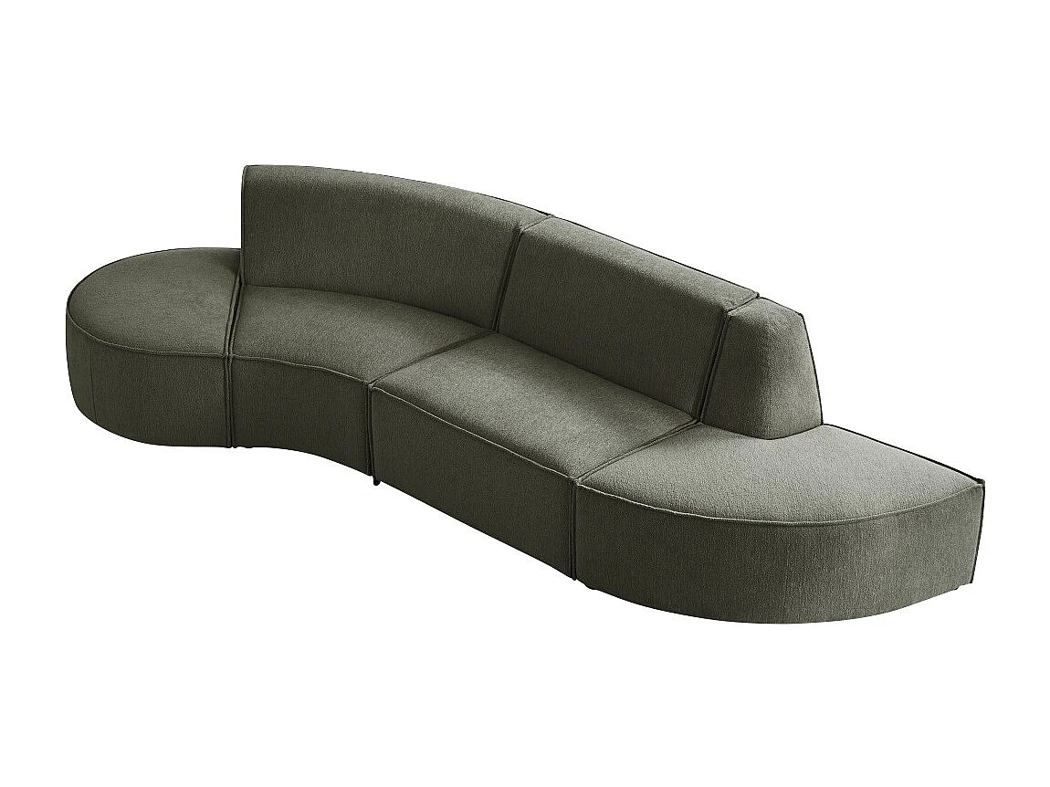 Banquette modulable Dario 4 places en tissu vert