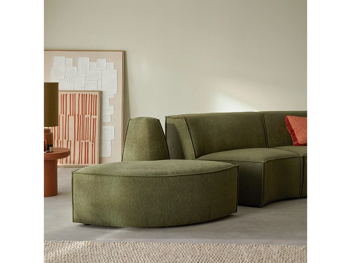 Banquette modulable Dario 4 places en tissu vert