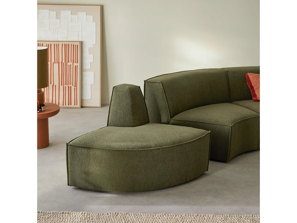 Banquette modulable Dario 4 places en tissu vert