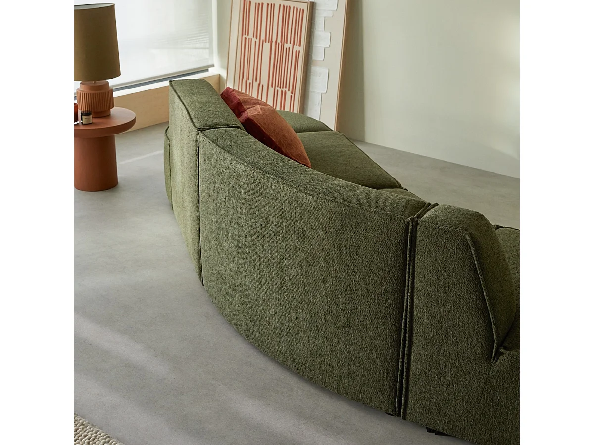 Banquette modulable Dario 4 places en tissu vert