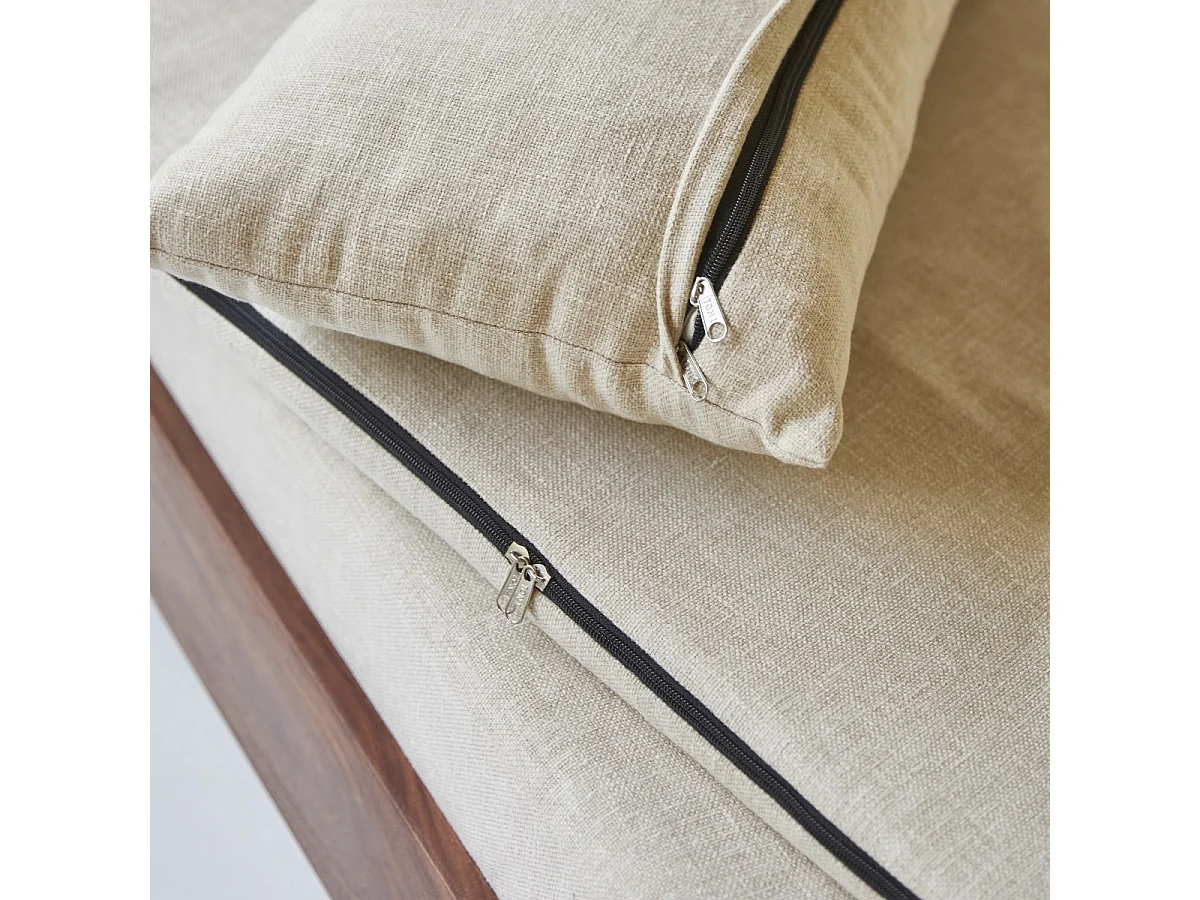 Sofa aus Palisanderholz und Kissen ,3-Sitzer