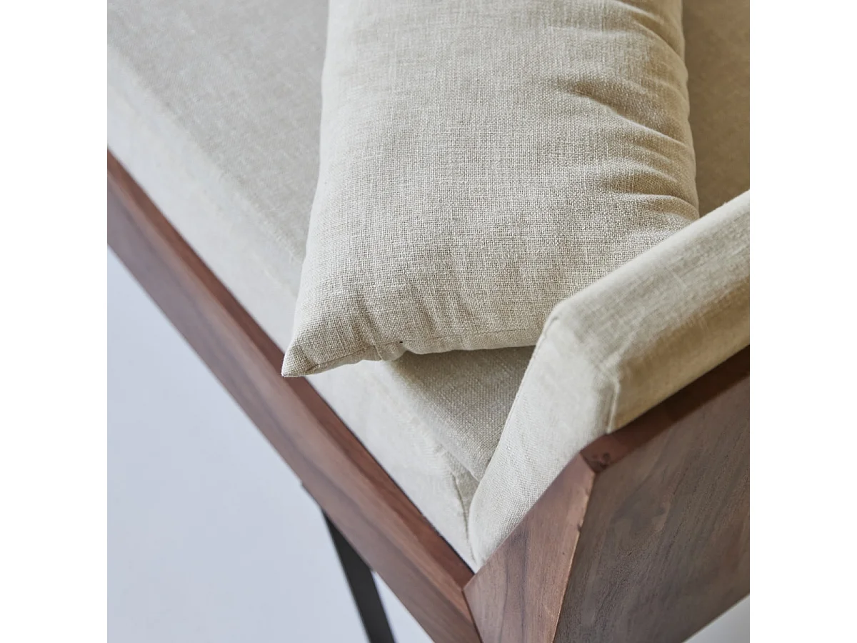 Sofa aus Palisanderholz und Kissen ,3-Sitzer