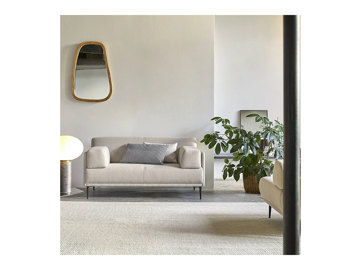 Divano in tessuto écru da 2-3 posti Finn, 2 posti