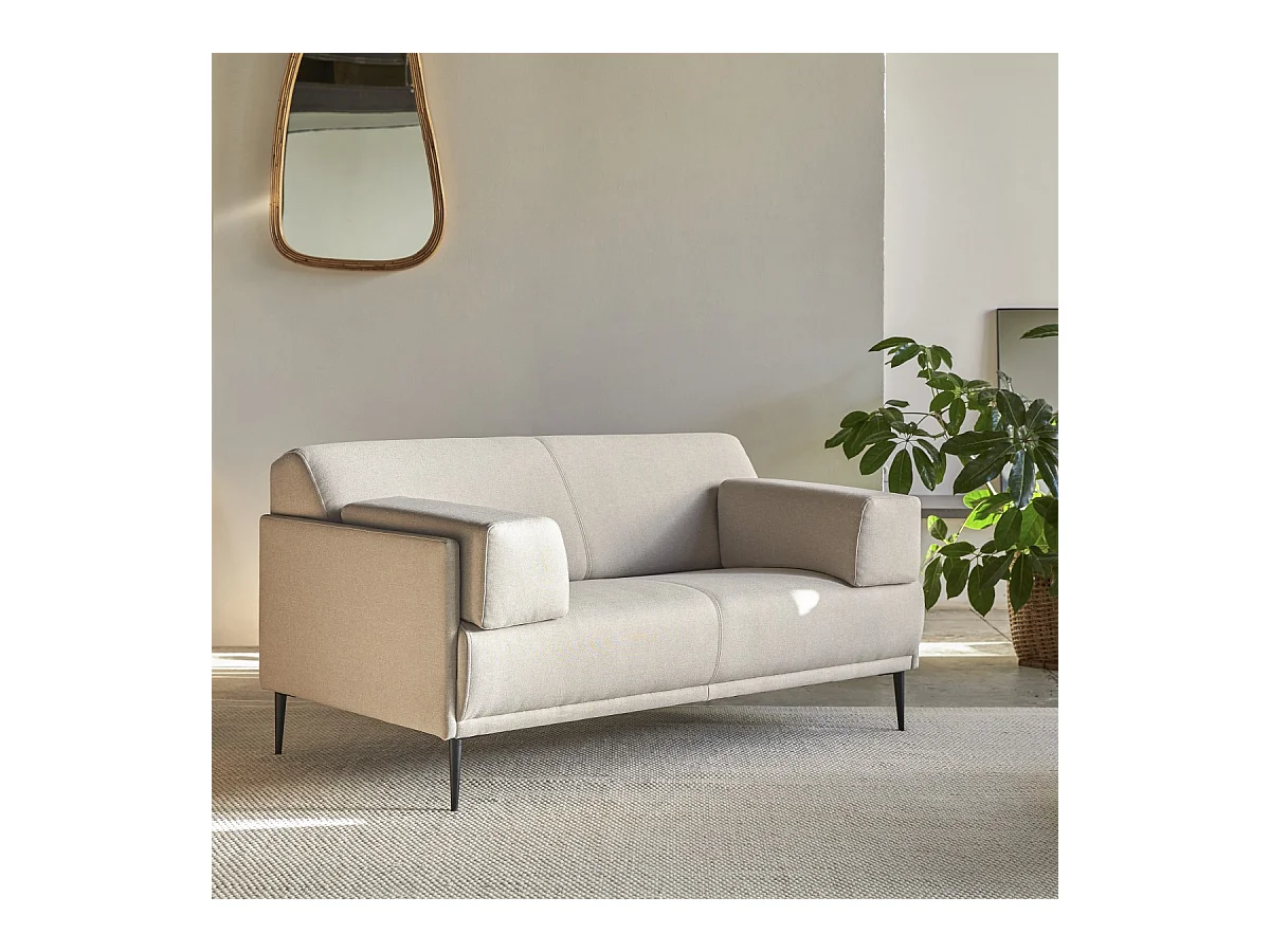 Divano in tessuto écru da 2-3 posti Finn, 2 posti