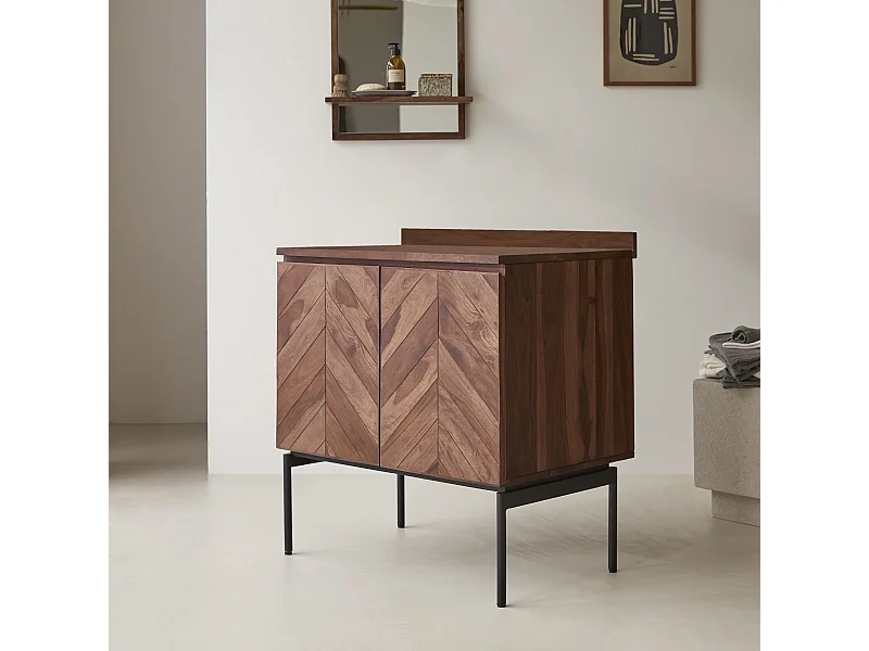 Mobile contenitore Ismaël in palissandro massello 80 cm