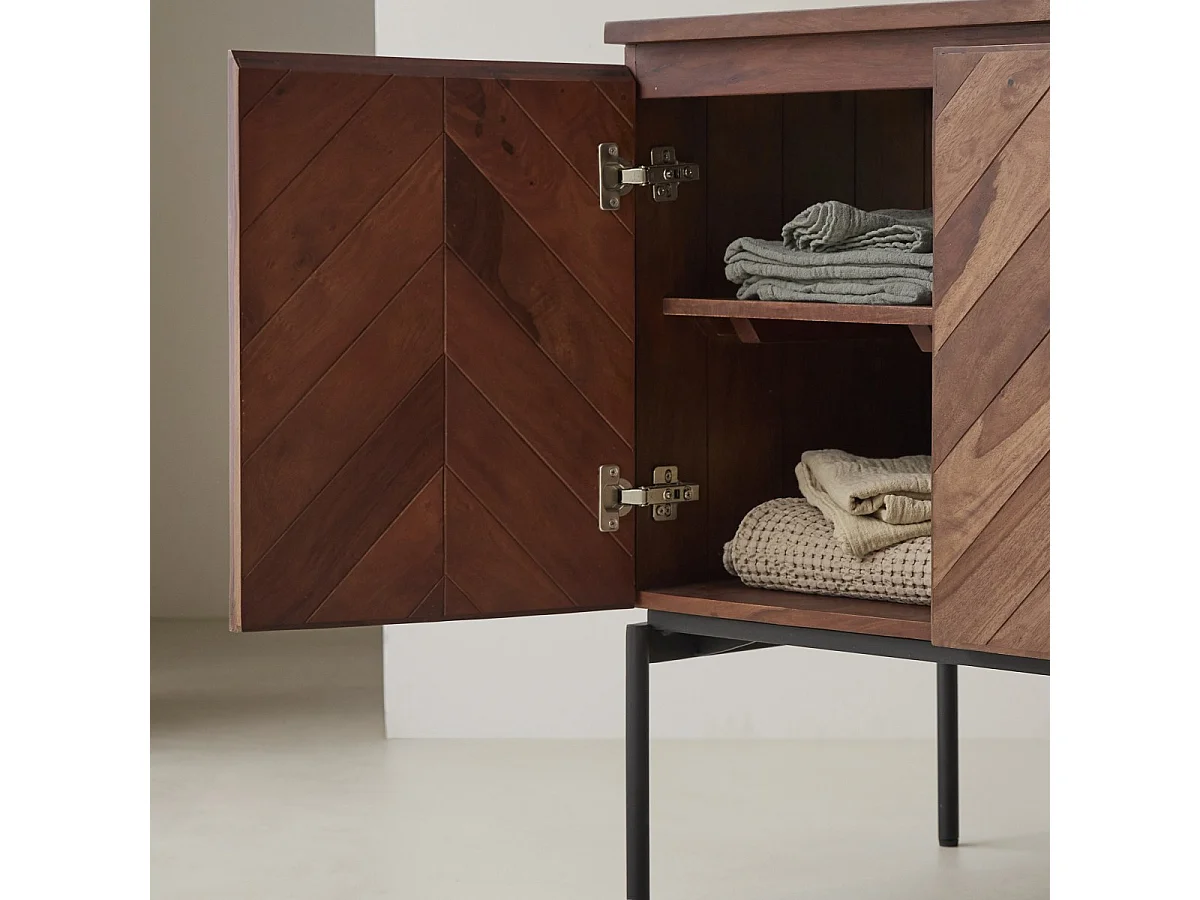 Mobile contenitore Ismaël in palissandro massello 80 cm