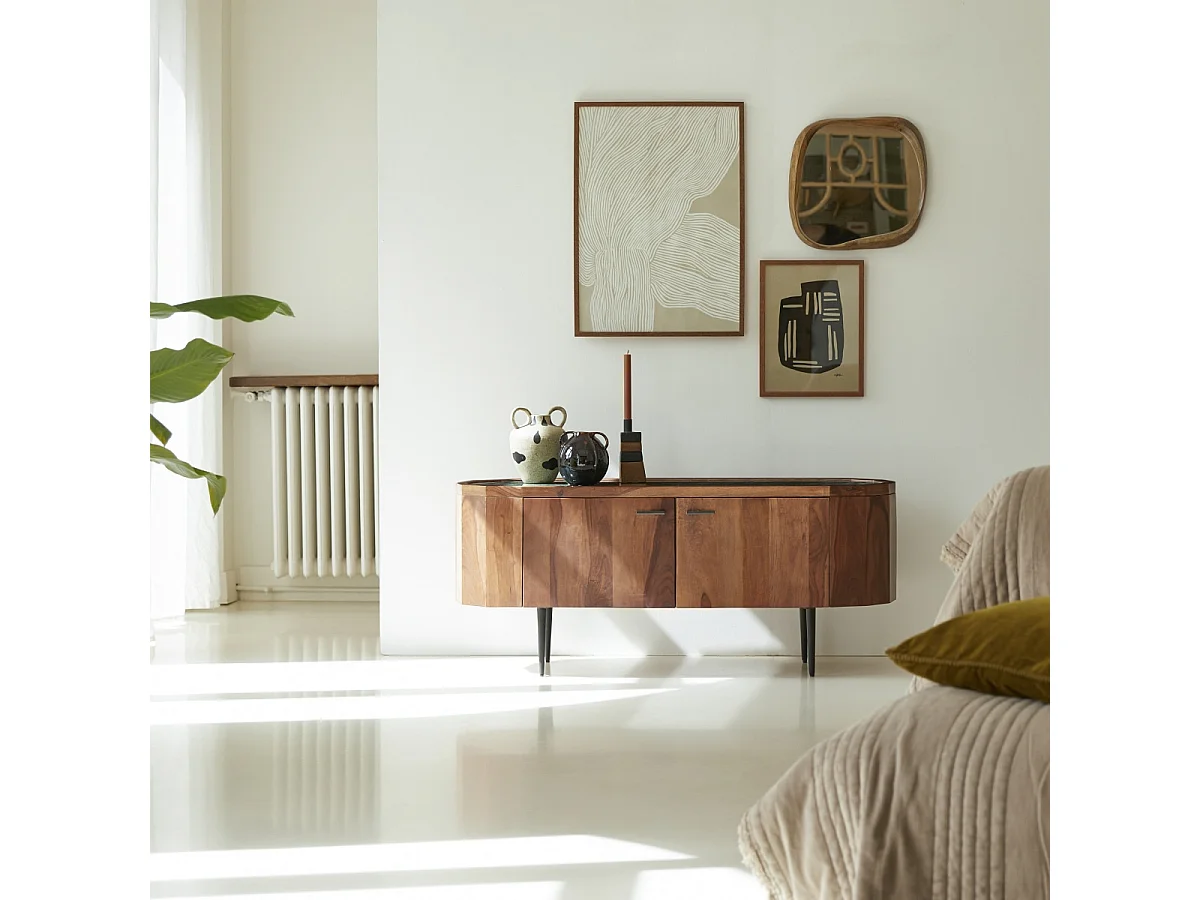 TV-Tisch aus Palisanderholz und Marmor 130 Jade