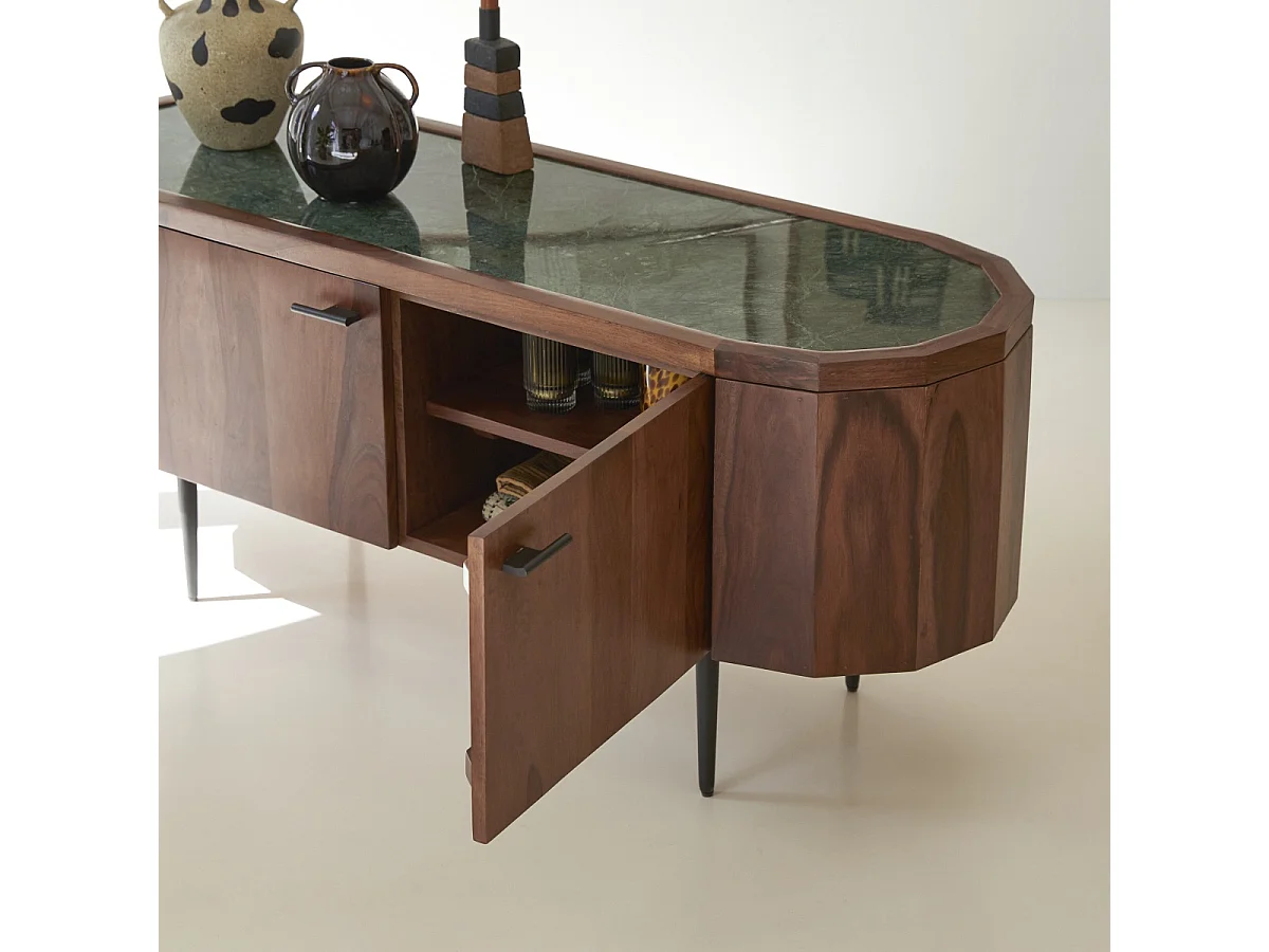 TV-Tisch aus Palisanderholz und Marmor 130 Jade