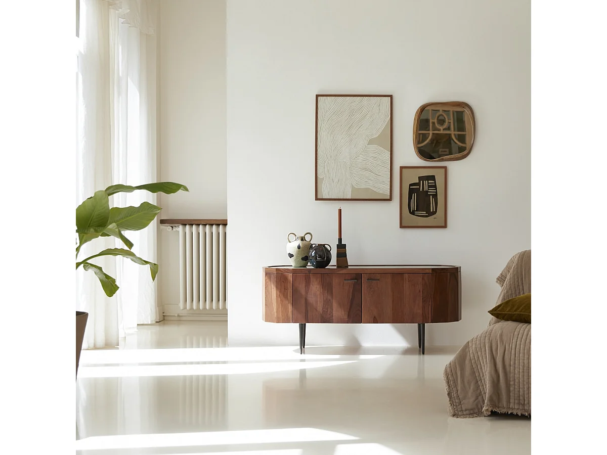 TV-Tisch aus Palisanderholz und Marmor 130 Jade