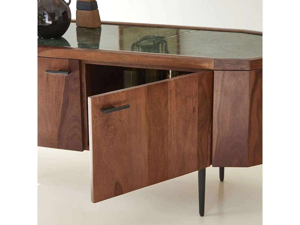 Mobile TV in legno di  palissandro e marmo 130 Jade