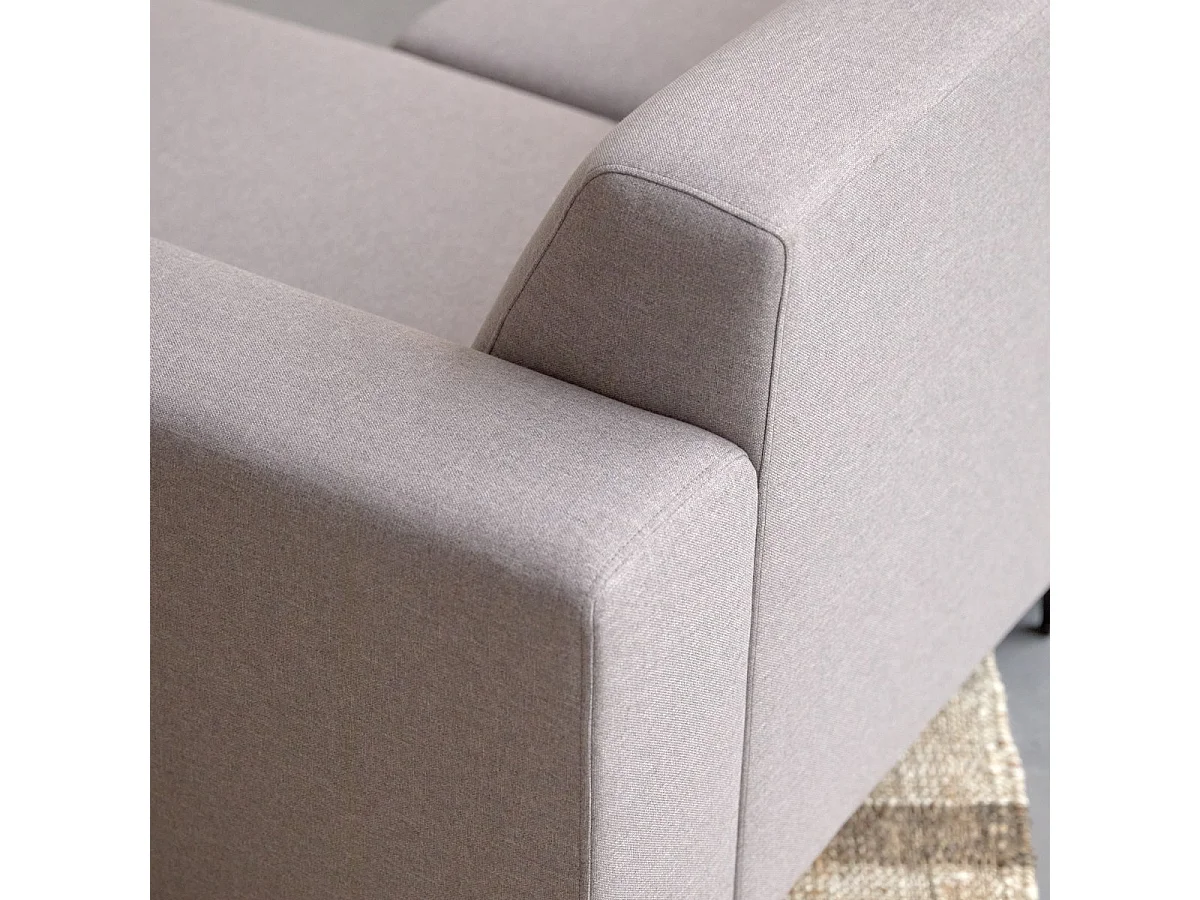 Ecksofa mit Eckelement rechts und taupegrauem Stoffbezug 150 cm Lars ,5-Sitzer