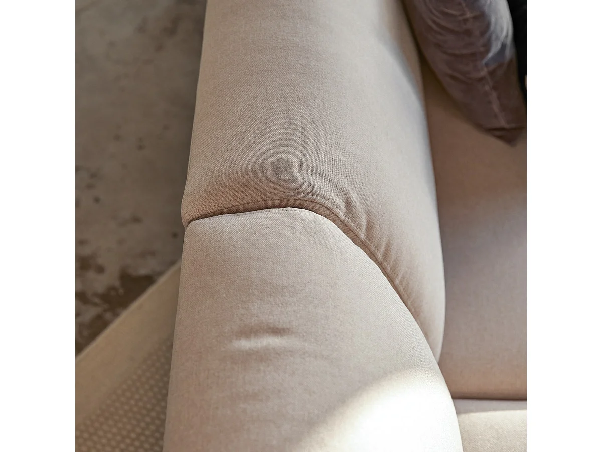 Divano angolare sinistro in tessuto écru 270 x 180 cm Finn, 4 posti