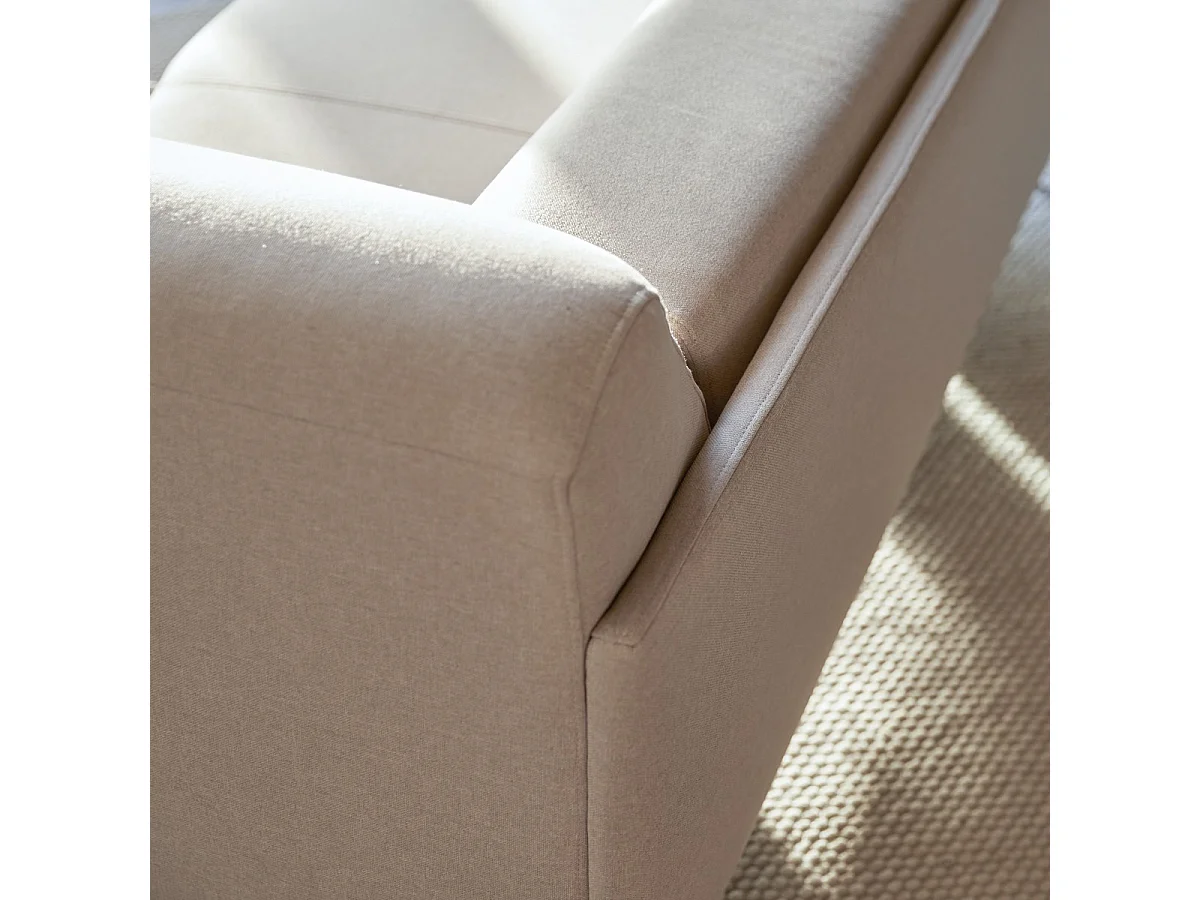 Divano angolare sinistro in tessuto écru 270 x 180 cm Finn, 4 posti