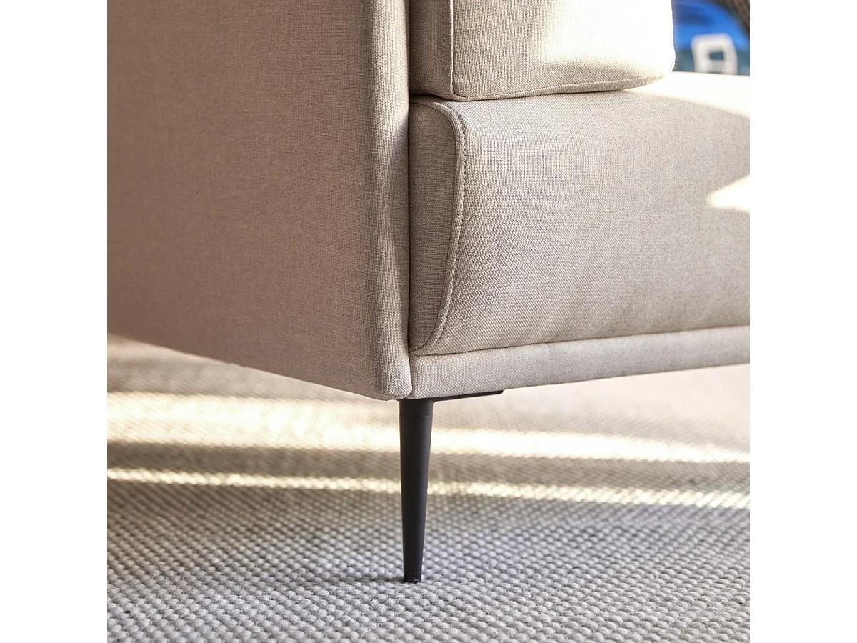 Divano angolare sinistro in tessuto écru 270 x 180 cm Finn, 4 posti