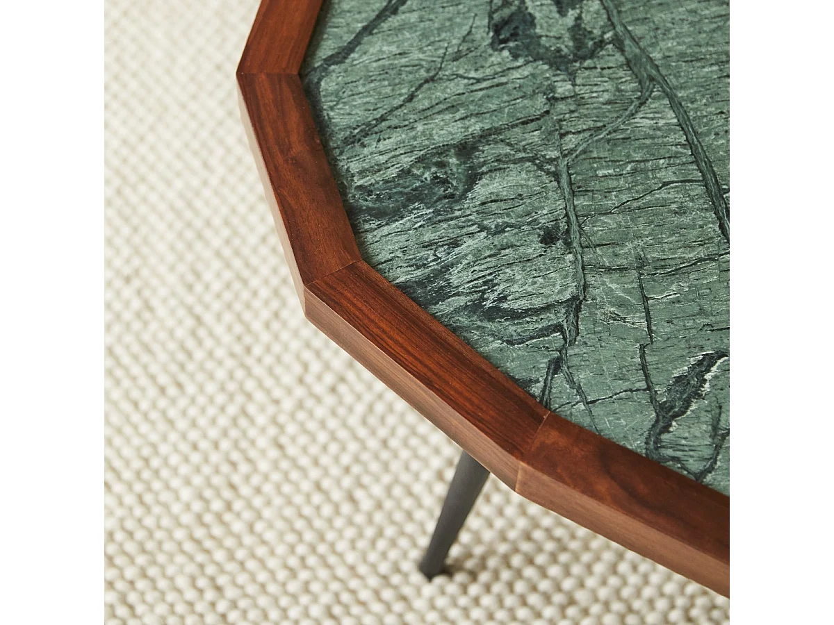 Couchtisch aus Palisanderholz und Marmor 120 × 60 Jade