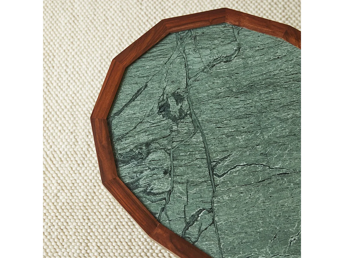 Couchtisch aus Palisanderholz und Marmor 120 × 60 Jade