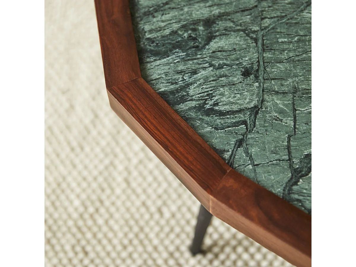 Couchtisch aus Palisanderholz und Marmor 120 × 60 Jade