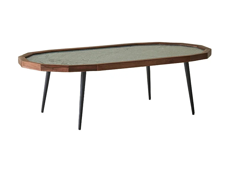 Couchtisch aus Palisanderholz und Marmor 120 × 60 Jade