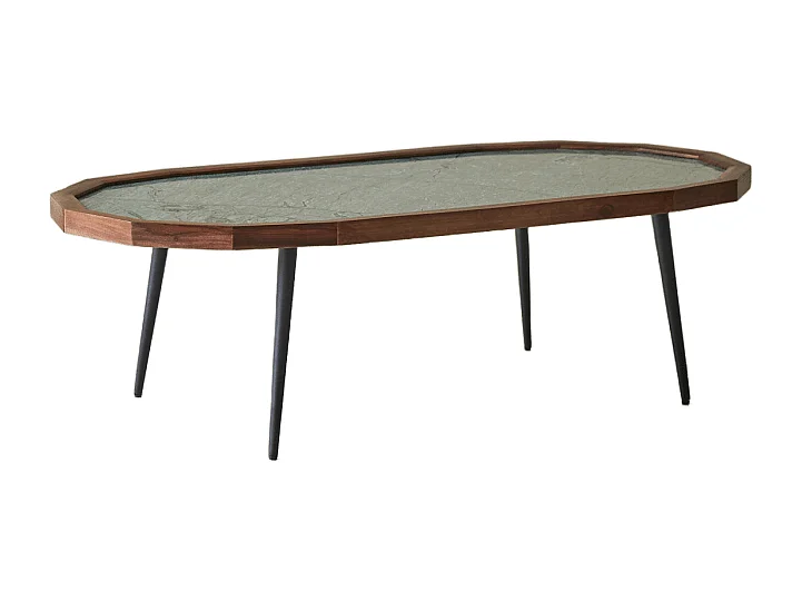 Couchtisch aus Palisanderholz und Marmor 120 × 60 Jade