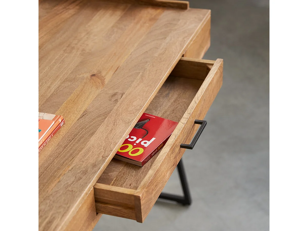 Scrivania per bambini in legno di mango massello e metallo 114 Hedda