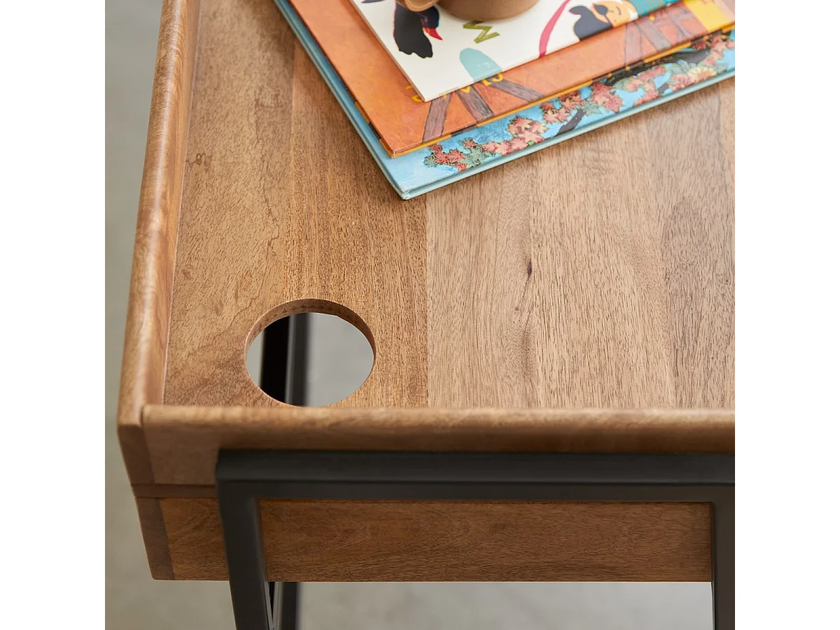 Scrivania per bambini in legno di mango massello e metallo 114 Hedda