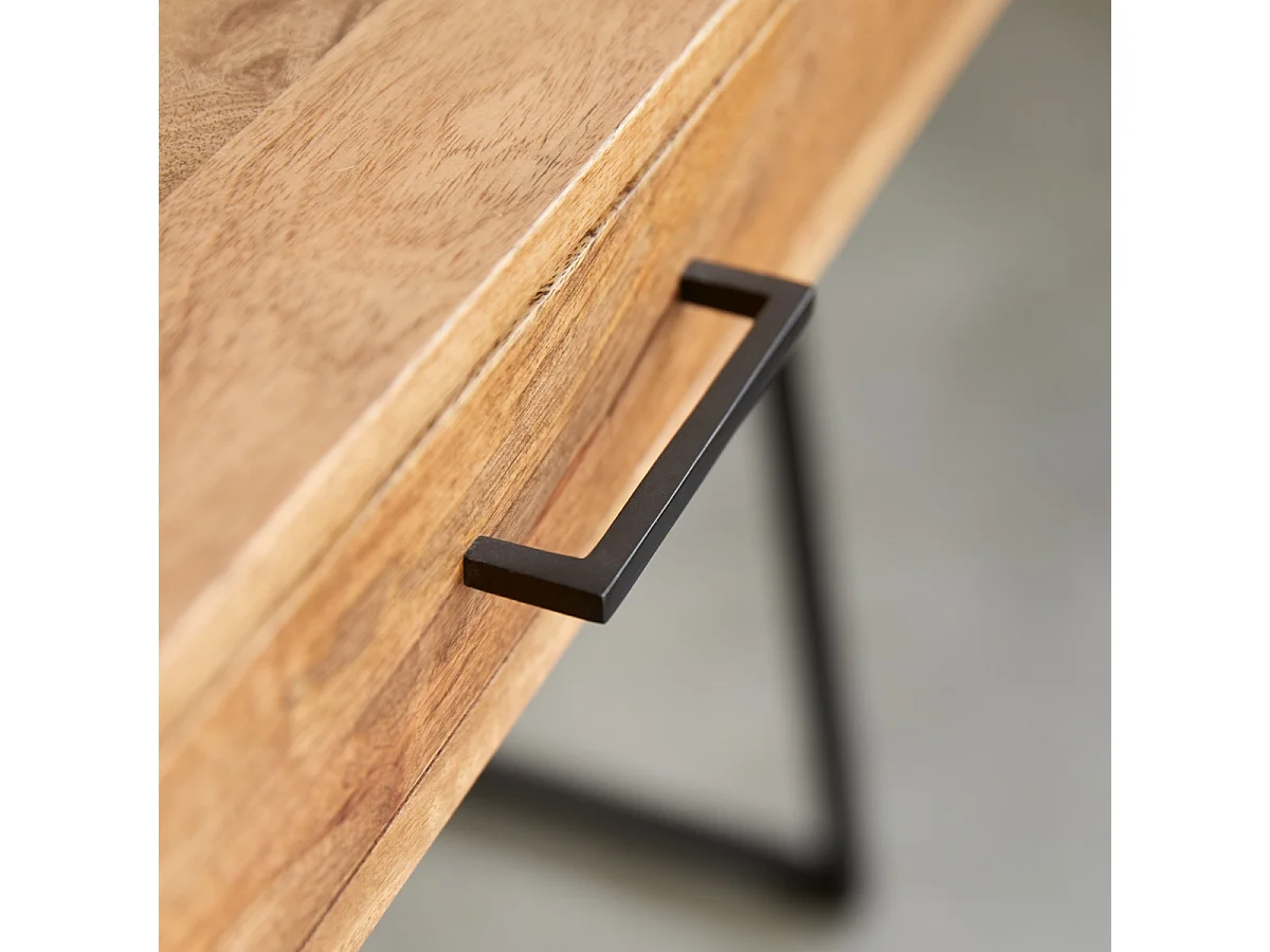 Scrivania per bambini in legno di mango massello e metallo 114 Hedda