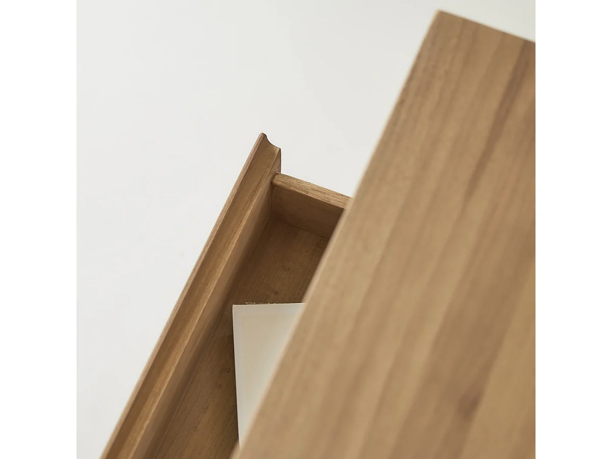 Bureau enfant en bois de teck 160 Eden avec caisson de rangement