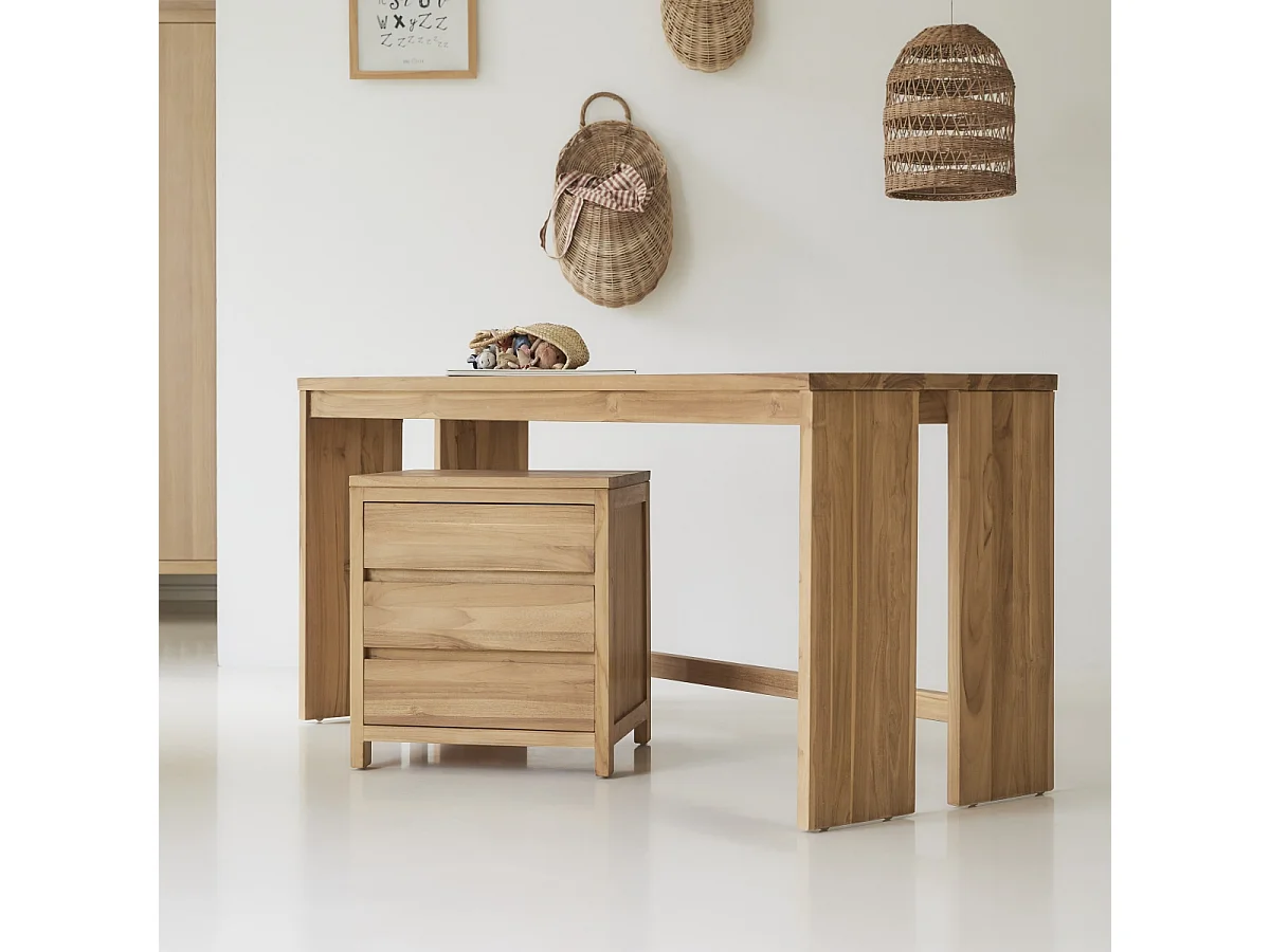 Kinderschreibtisch aus Teakholz 160 Eden