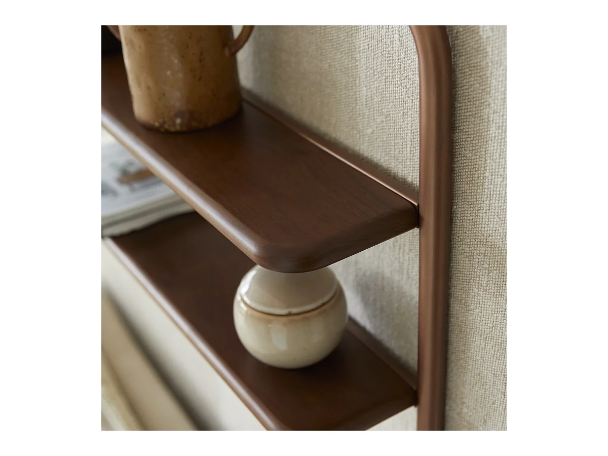 Regalspiegel aus Walnussholz und Messing Félicie