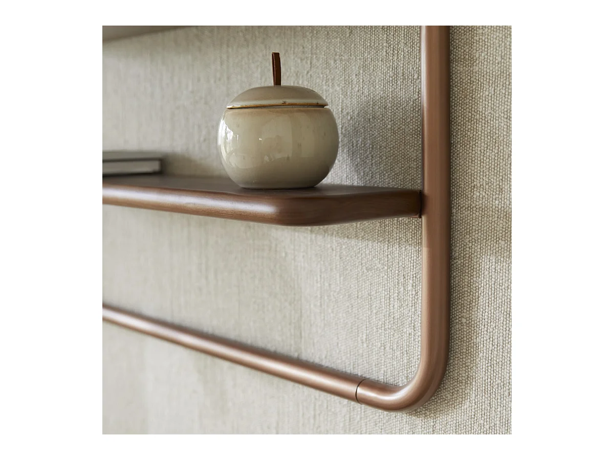 Regalspiegel aus Walnussholz und Messing Félicie