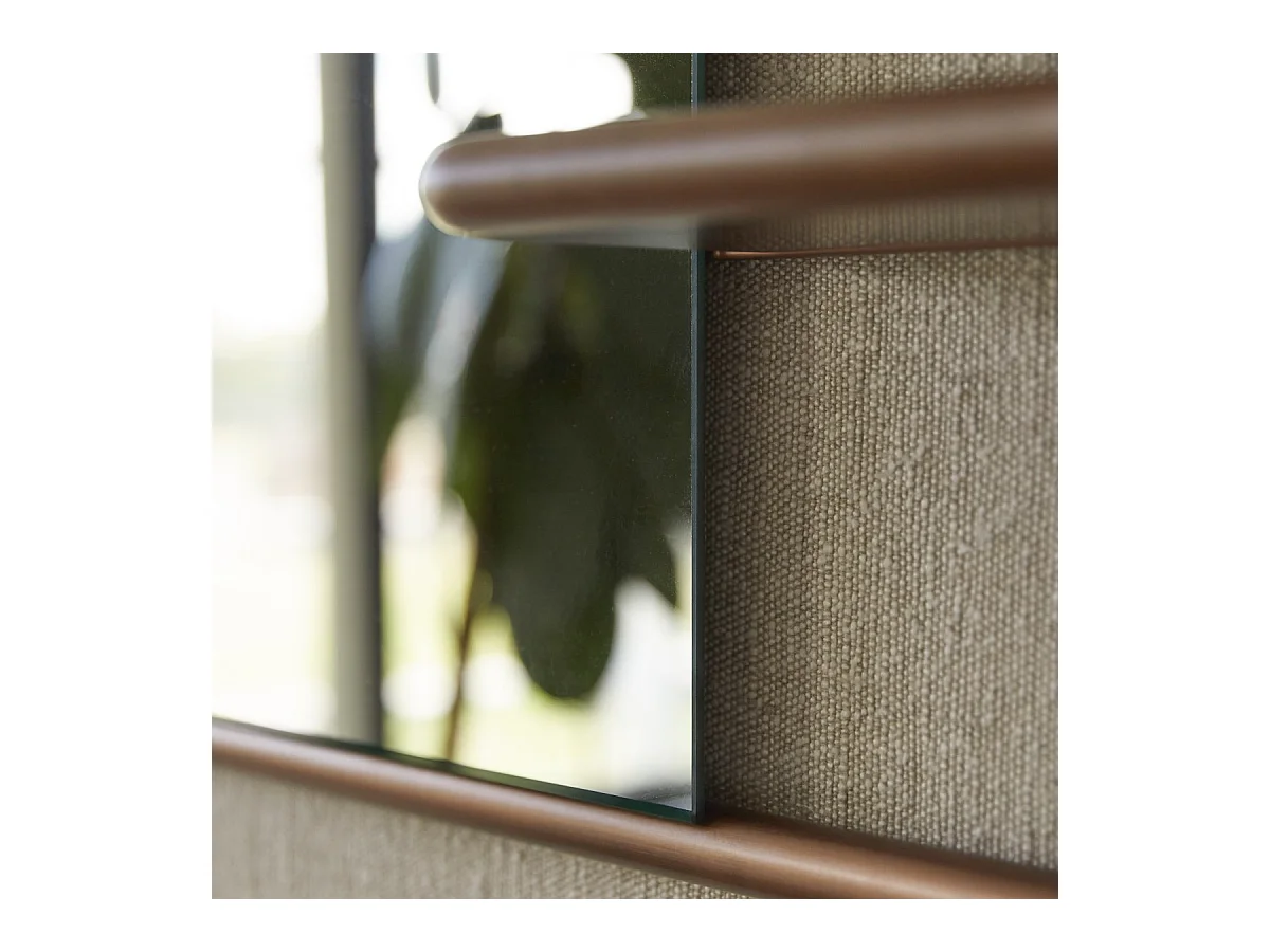 Regalspiegel aus Walnussholz und Messing Félicie