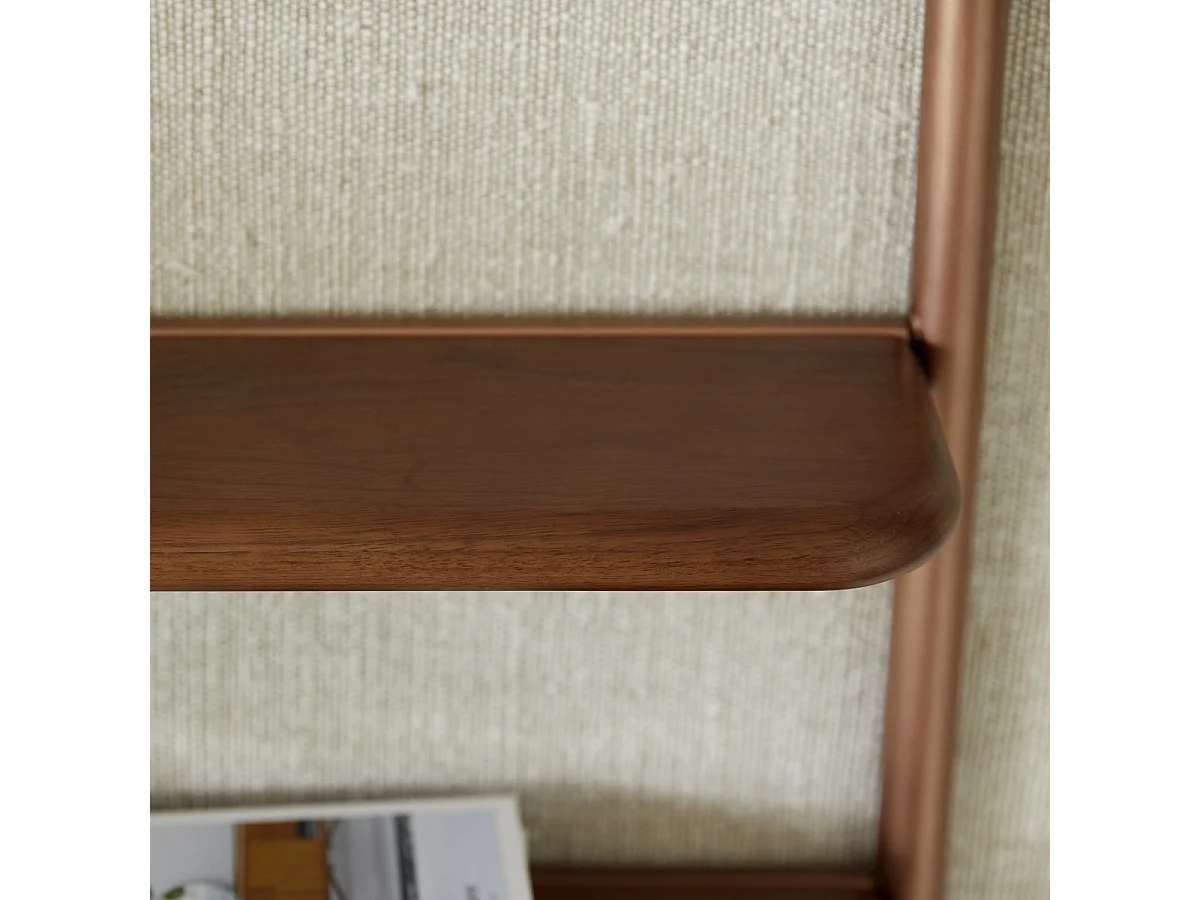 Regalspiegel aus Walnussholz und Messing Félicie