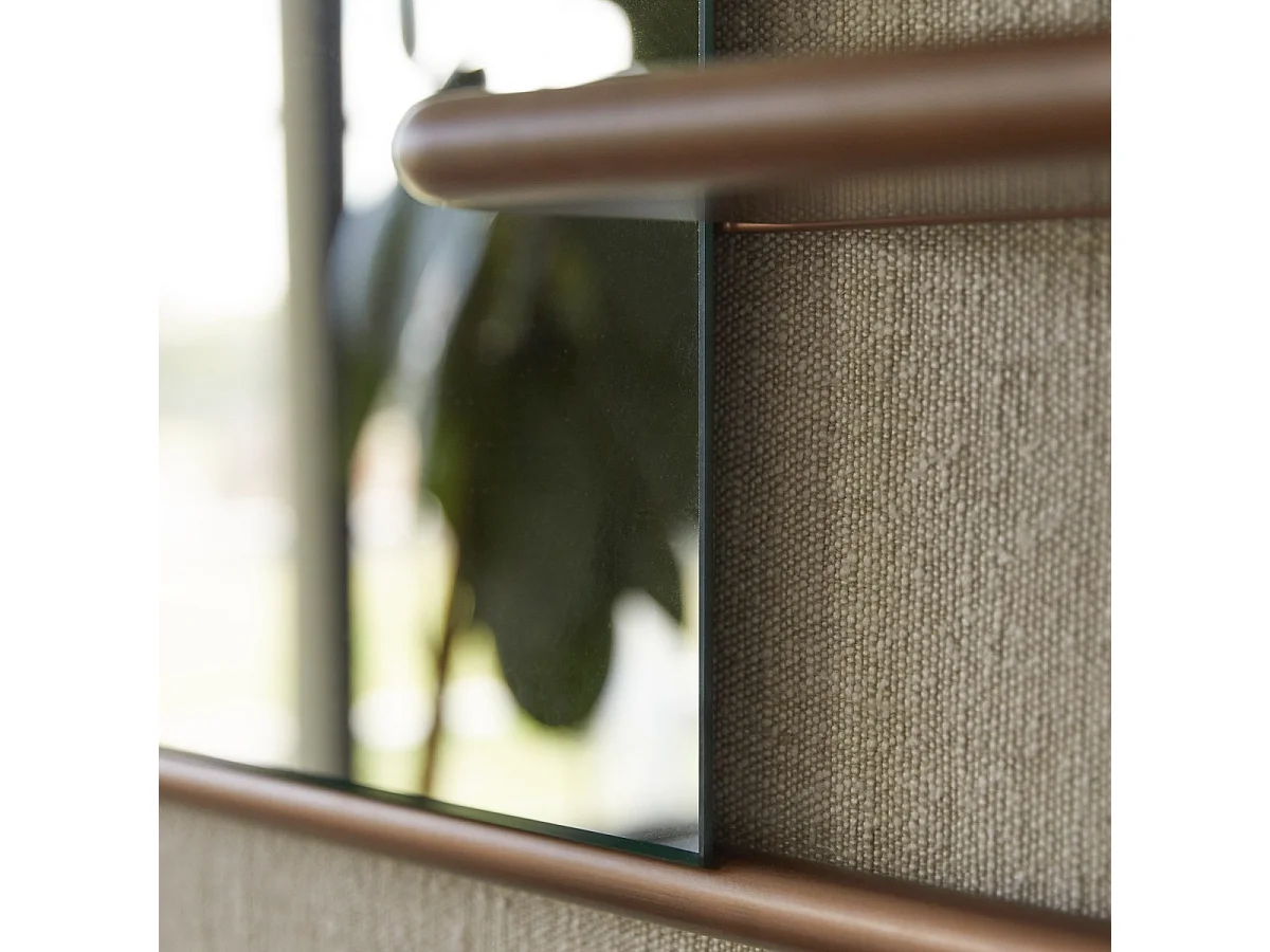 Regalspiegel aus Walnussholz und Messing Félicie