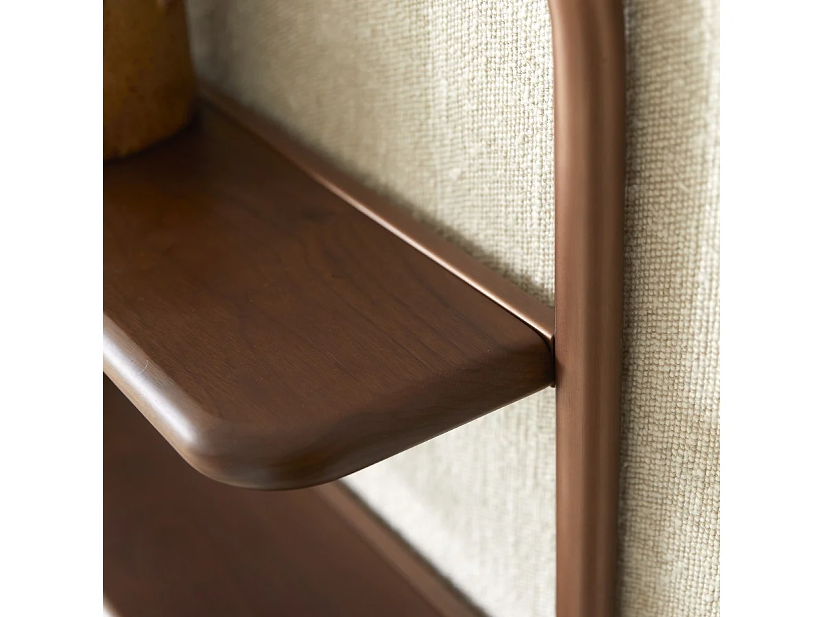 Regalspiegel aus Walnussholz und Messing Félicie