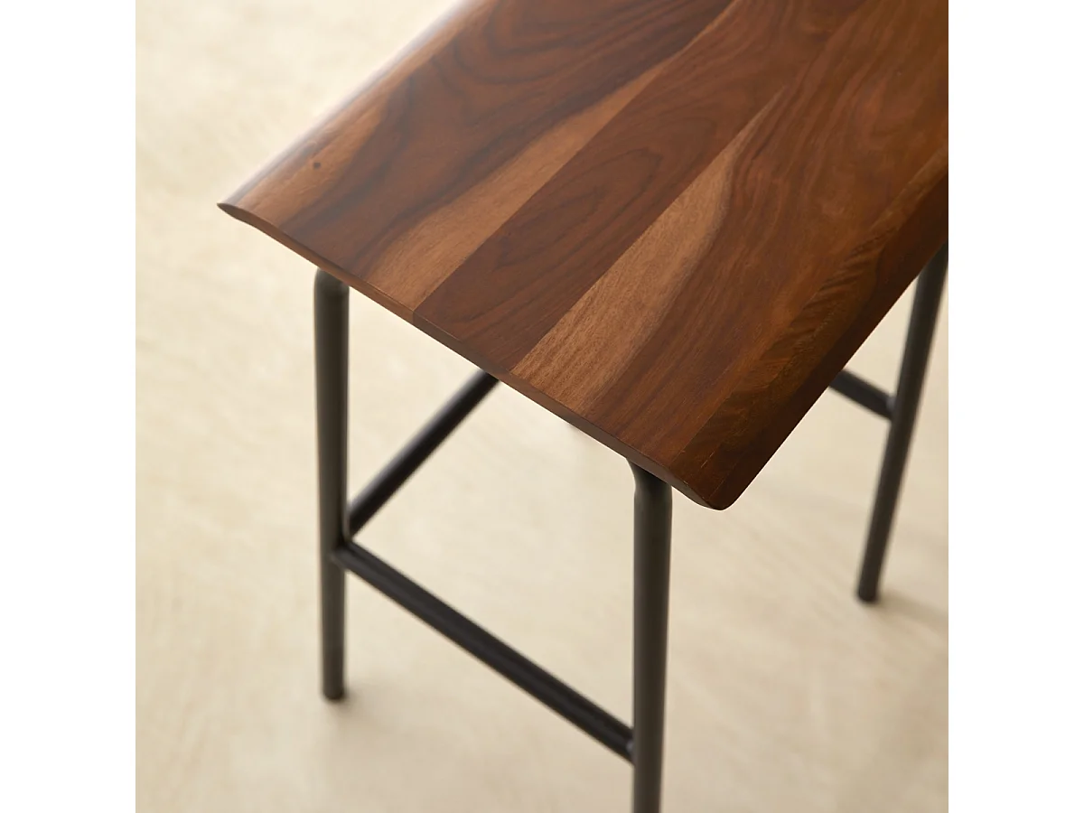 Sgabello alto in legno di palissandro e metallo Talia