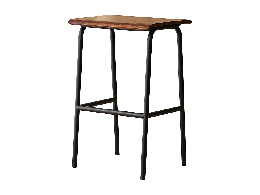 Sgabello alto in legno di palissandro e metallo Talia