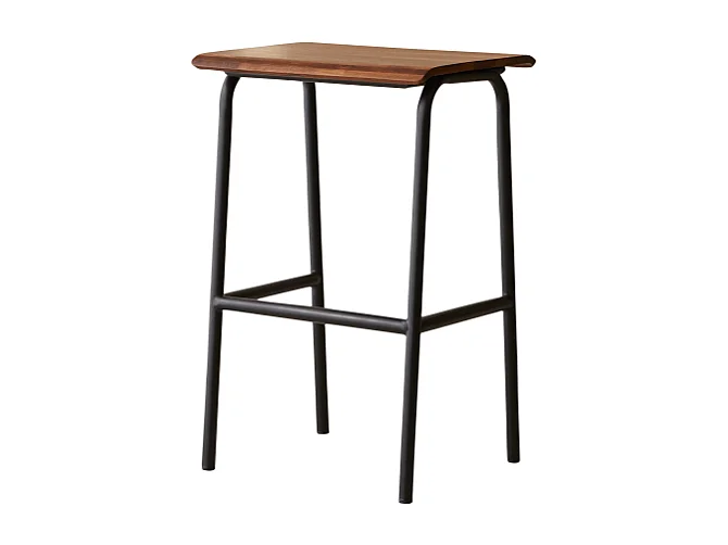 Sgabello alto in legno di palissandro e metallo Talia
