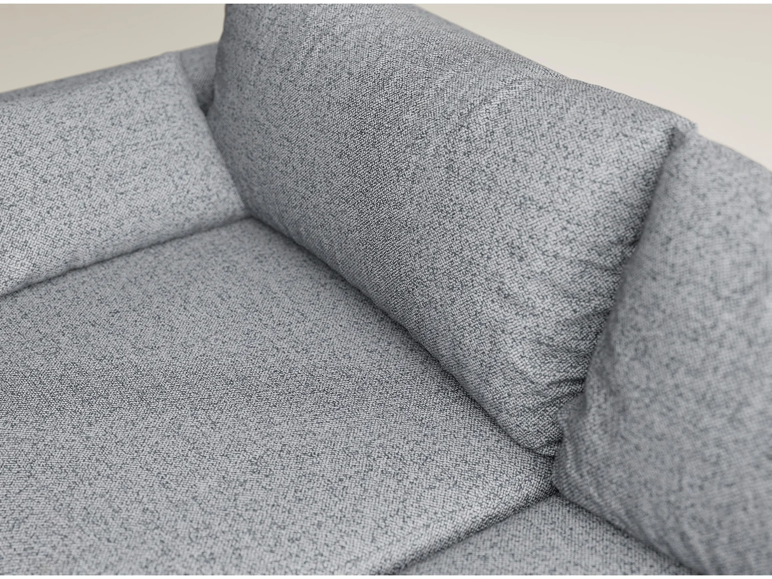 Canapé d'angle droit avec fonction lit en tissu tressé gris LEON