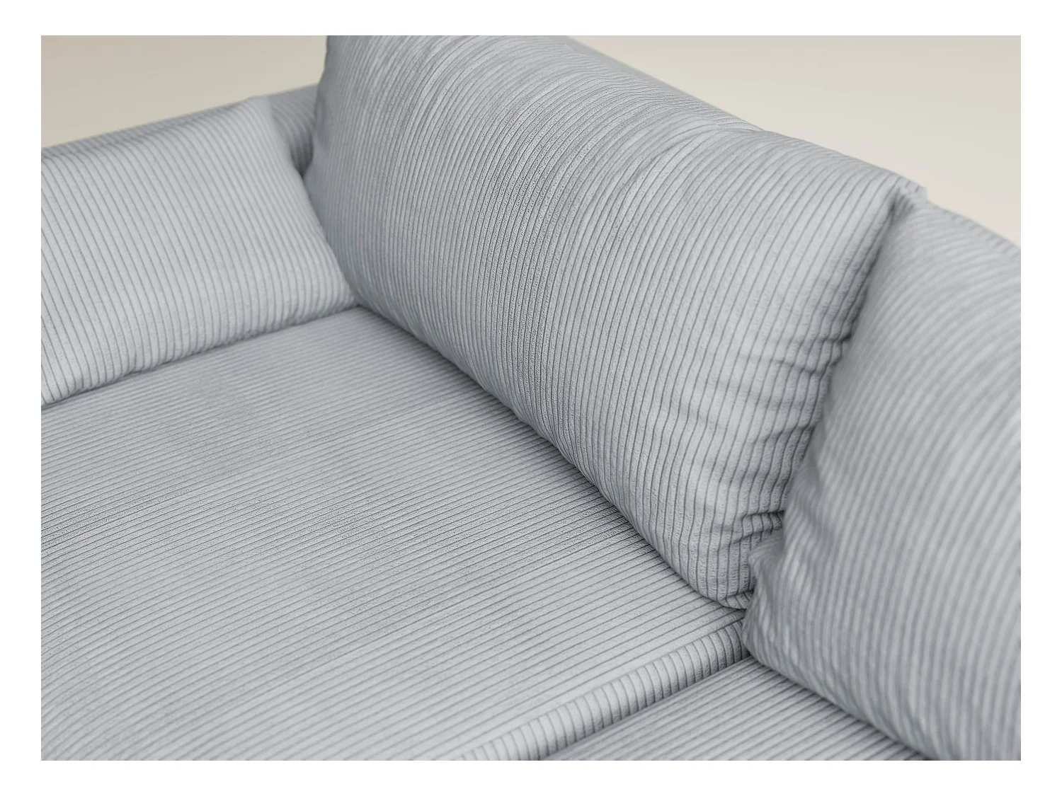 Canapé d'angle droit avec fonction lit en velours gris clair LEON