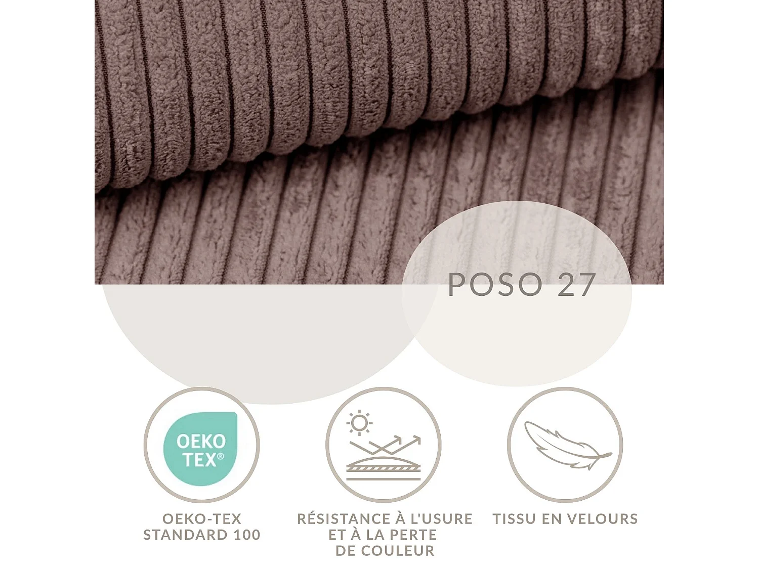 Canapé d'angle panoramique avec fonction lit en velours violet KYOTO