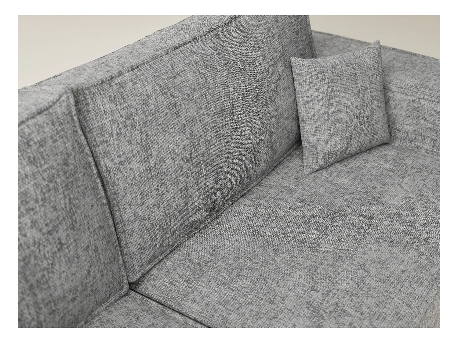 Canapé d'angle gauche avec fonction lit en tissu chenille gris TONGA